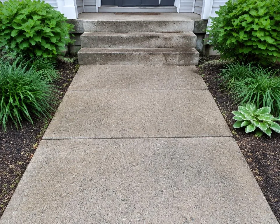 Illustrative pressure washing example after the visit